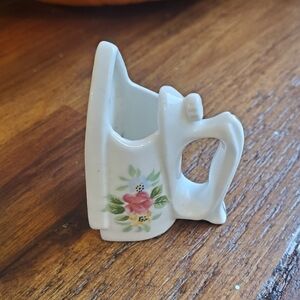 Vintage Floral Ceramic Miniature Iron